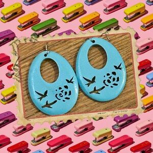 Paparazzi Blue Floral Cutout Earrings